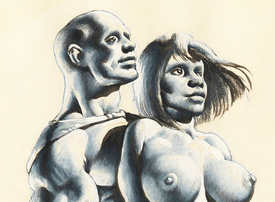 Den and Kath, Looking Heroic (detail)